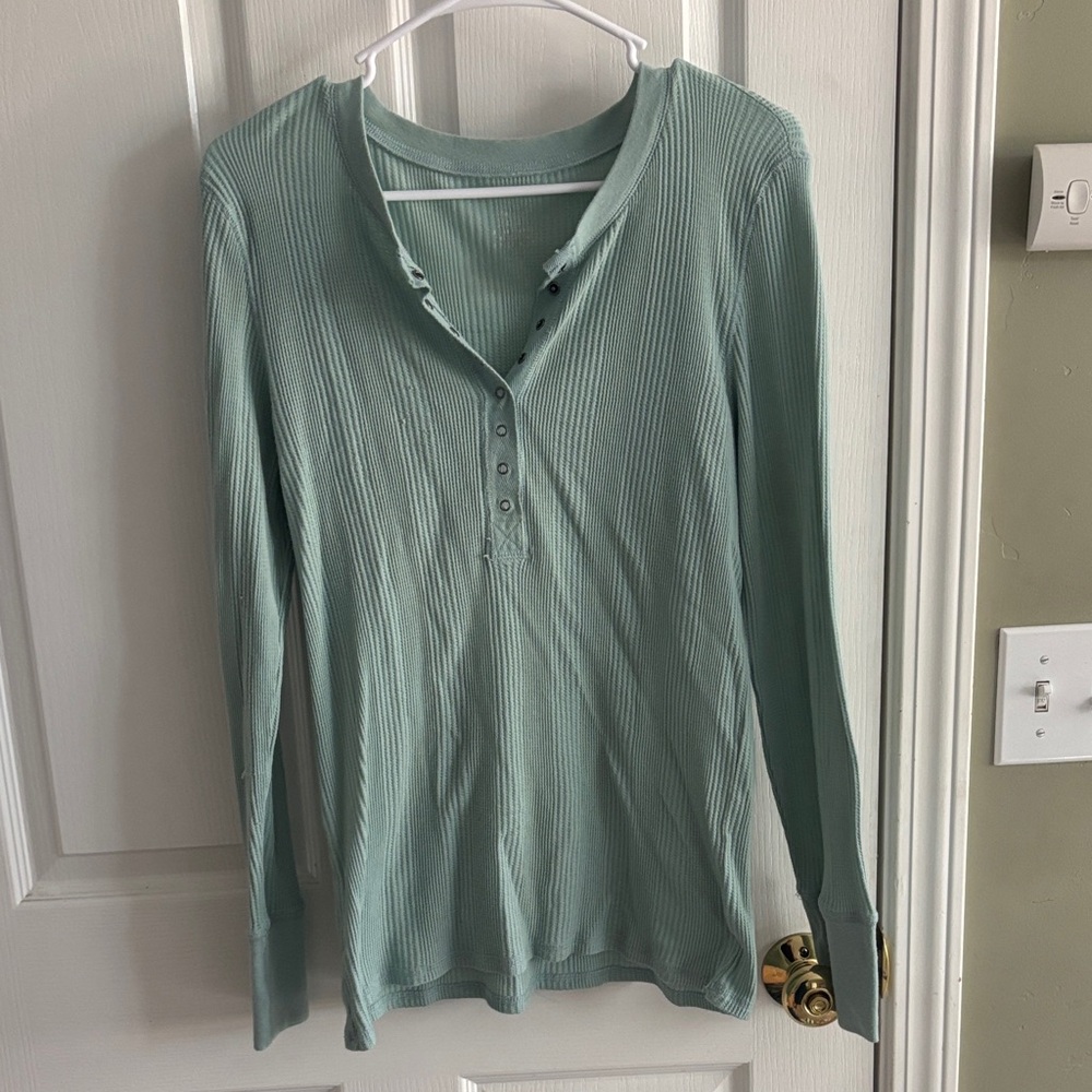 Aerie Sage Henley Top